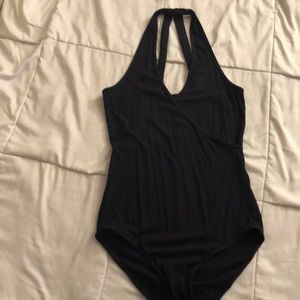 Black crossed back bodysuit